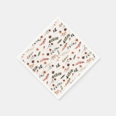 自然秋山花模様 スタンダードカクテルナプキン (角)