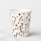 自然秋山花模様 紙コップ (裏面)