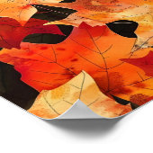 自然秋葉パターン ポスター (角)