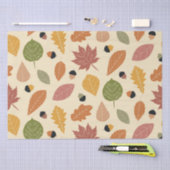 自然紅葉とアコーンのベージュ 薄葉紙 (クラフト)