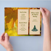 自然紅葉ビジネス折り畳みパンフレット チラシ (手)