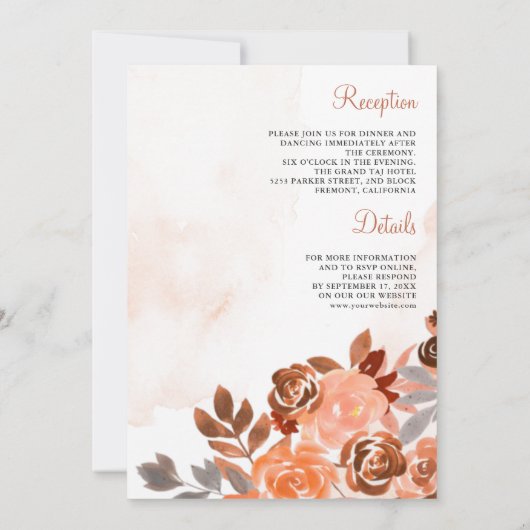 自然素朴フローラすべて結婚の 招待状 (裏面)