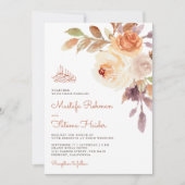 自然素朴フローラ結婚ブーケ 招待状 (正面)