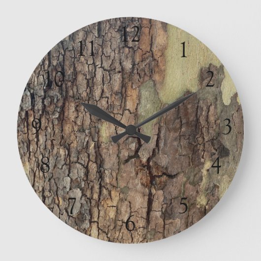 自然素朴動揺して樹木樹樹林樹 ラージ壁時計 (正面)