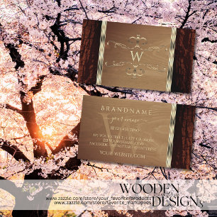 自然素朴樹皮粒穀物金ゴールドモノグラ縁どム 名刺