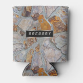 自然素朴石モザイクのタイル模様 缶クーラー (正面)