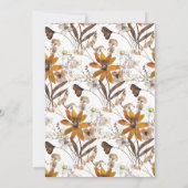 自然素朴金ゴールド茶の水色の野花 ノートカード (裏面)