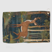 自然素朴鹿ボホ森林林の緑 ゴルフタオル (横)