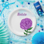 自然紫色の花 ペーパープレート (パーティー)