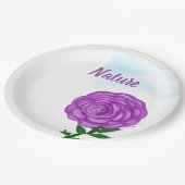 自然紫色の花 ペーパープレート (アングル)