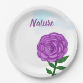 自然紫色の花 ペーパープレート (正面)