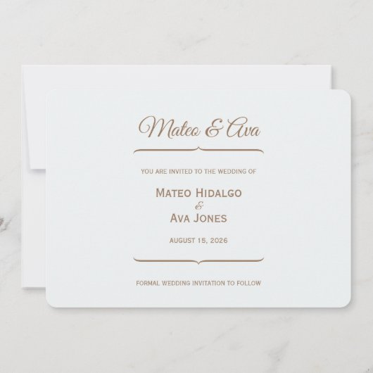 自然結婚の茶色は日付の馬を保存 セーブザデート (裏面)