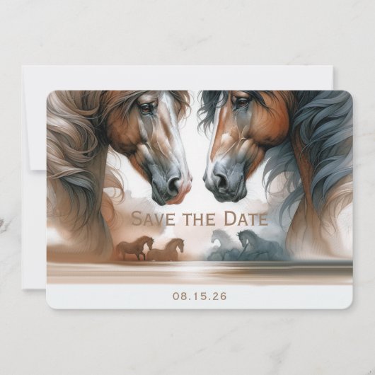 自然結婚の茶色は日付の馬を保存 セーブザデート (正面)
