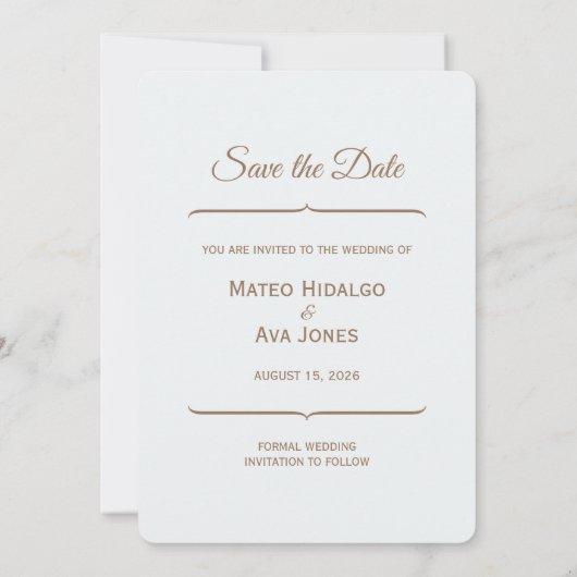 自然結婚の茶色は日付の馬を保存 セーブザデート (裏面)