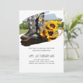 自然結婚をテーマにしたビーズカントリー側招待状 (スタンド正面)