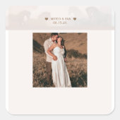 自然結婚ウマの写真の追加カスタム スクエアシール (正面)