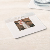 自然結婚ウマの写真の追加カスタム スクエアペーパーコースター (アングル)