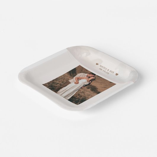 自然結婚ウマの写真の追加カスタム ペーパープレート (傾斜あり)