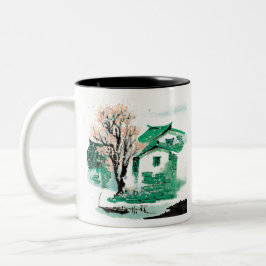 自然絵を描ズヴィレッジ ツートーンマグカップ