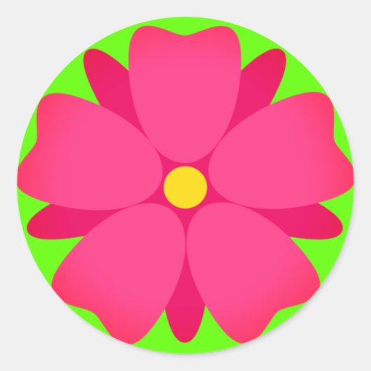 自然絵文字の花 ラウンドシール (正面)