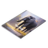 自然絵画の中に美しい象 ノートブック (左側)