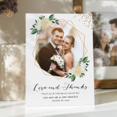 自然緑のフローラ結婚の写真ありがとう サンキューカード