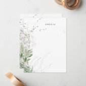 自然緑の水の色の名パーソナライズされた前 ノートカード (正面/裏面インサイチュ)