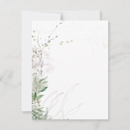 自然緑の水の色の名パーソナライズされた前 ノートカード (裏面)