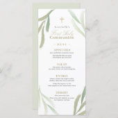 自然緑の葉の最初の聖餐式 メニュー (正面/裏面)