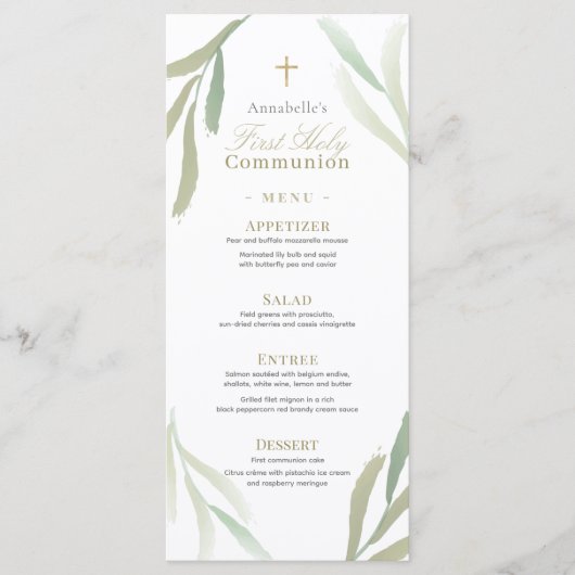 自然緑の葉の最初の聖餐式 メニュー (正面)