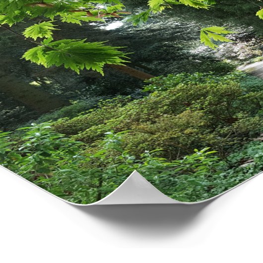 自然緑樹のパス感動的引用文 ポスター (角)