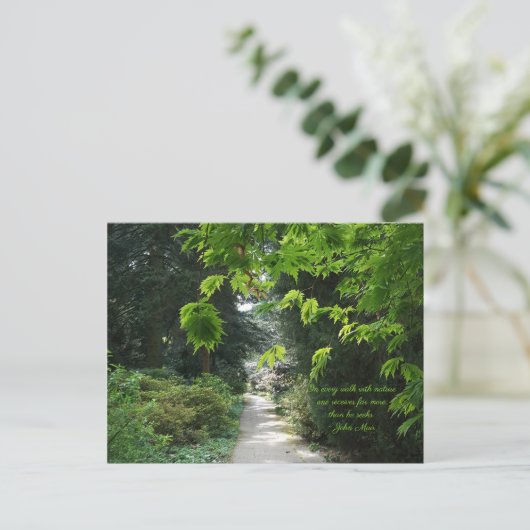 自然緑樹の引用文写真 ポストカード (スタンド正面)