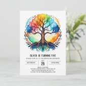 自然編集可能なライフ誕生日 招待状 (スタンド正面)