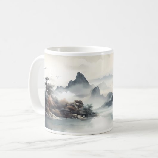 自然美しいと山 コーヒーマグカップ (正面左)