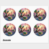 自然美しいの妖精の露の小さな生き物の夏 ラウンドシール (シート)