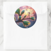 自然美しいの妖精の露の小さな生き物の夏 ラウンドシール (バッグ)