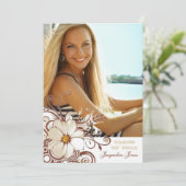 自然美しい写真卒業発表 案内状 (スタンド正面)