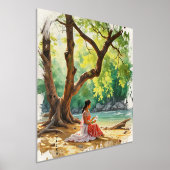 自然美しい女性オンリバーバン 箔ポスター (レイダウン)