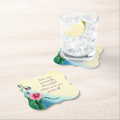 自然美しい引用文ピンクと紫の花 ペーパーコースター (インサイチュ)