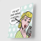 自然美しい漫画ブックウォールクロック スクエア壁時計 (傾斜)