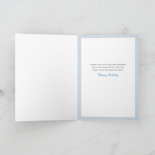 自然美しい鳥誕生日グリーティングカード カード (内部)