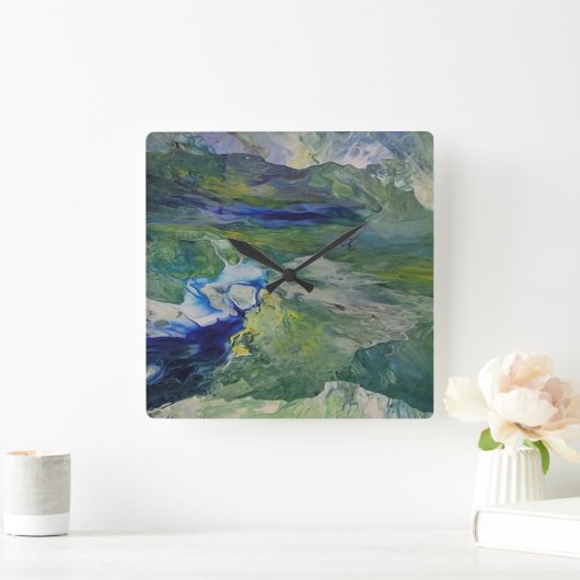 自然美しい スクエア壁時計 (ホーム)