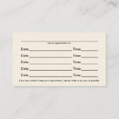 自然脊椎ロゴカイロプラクティックアポイントメントカード 予約カード (裏面)