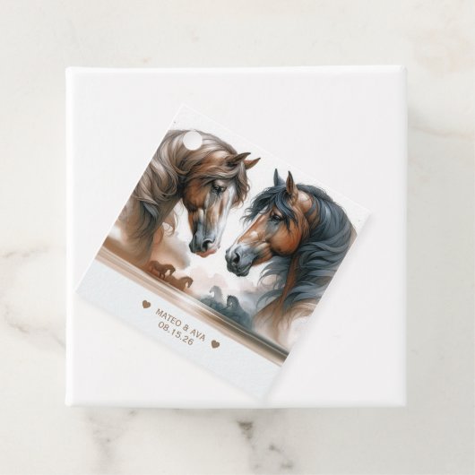 自然茶色の馬の写真の結婚追加 フェイバータグ (インサイチュ)