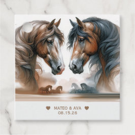 自然茶色の馬の写真の結婚追加 フェイバータグ