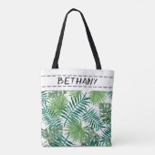 自然葉カスタムパーソナライズされたグリーントート トートバッグ (裏面)
