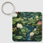 自然蓮の水ゆり池の風景 キーホルダー (正面)
