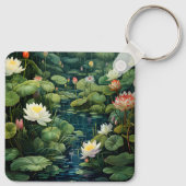 自然蓮の水ゆり池の風景 キーホルダー (裏面)