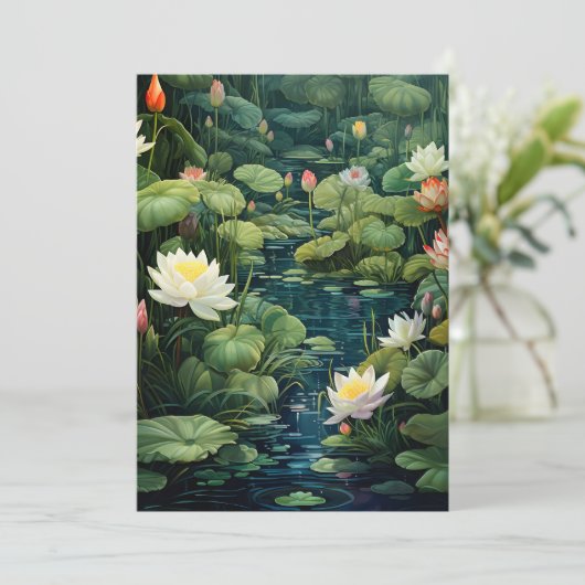 自然蓮の水ゆり池の風景 シーズンカード (スタンド正面)