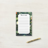 自然蓮の水ゆり池の風景 ポストイット (デスク上)